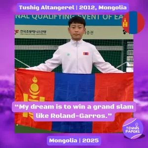 tennis papers profile tushig altangerel 2012 mongolia tennis junior boy 3